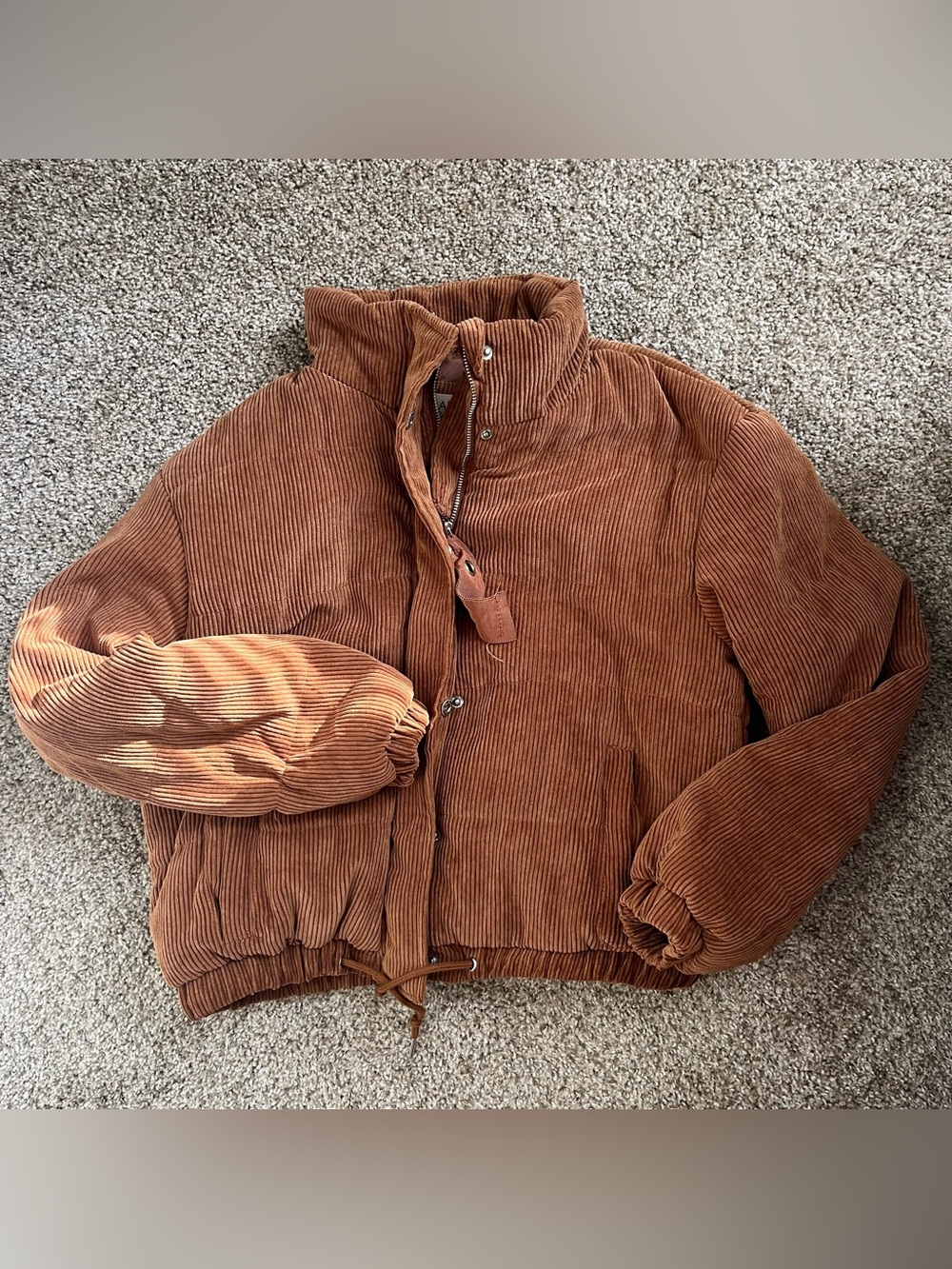 Ashley By 26 International Corduroy Puffer Jacket in Rust